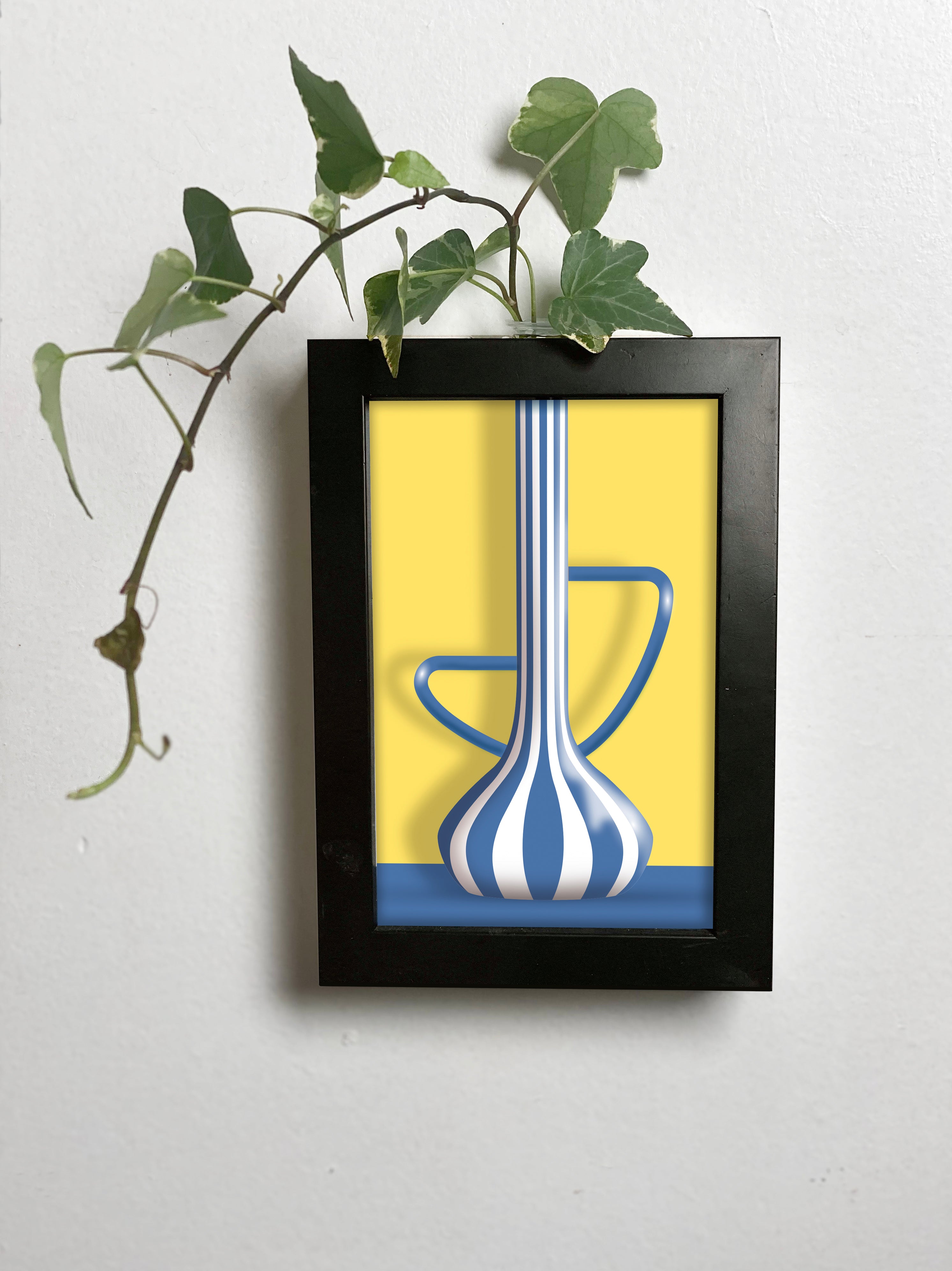 Abracadavase-cadre vase bleu 10x15 cm