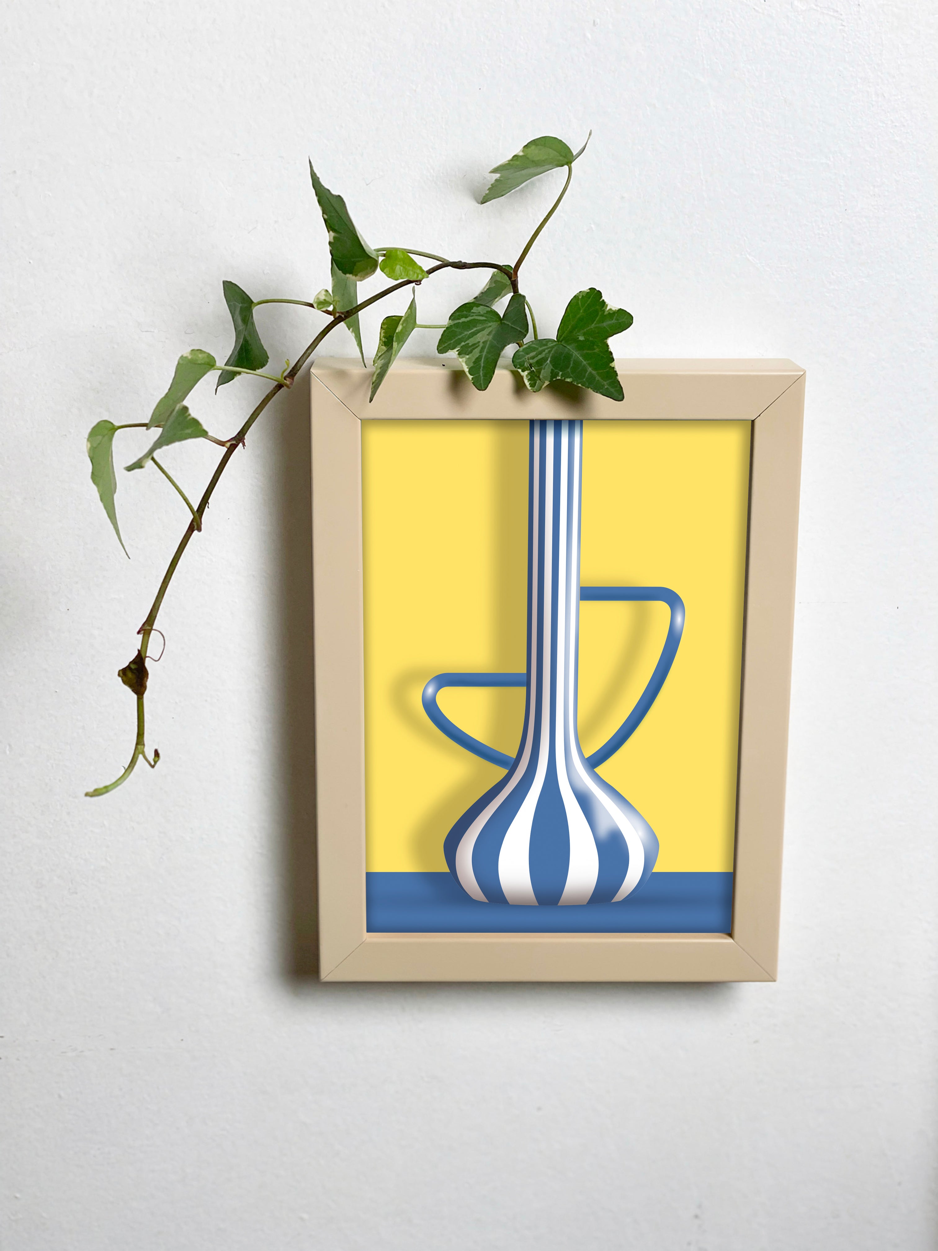 Abracadavase-cadre vase bleu 13x18 cm