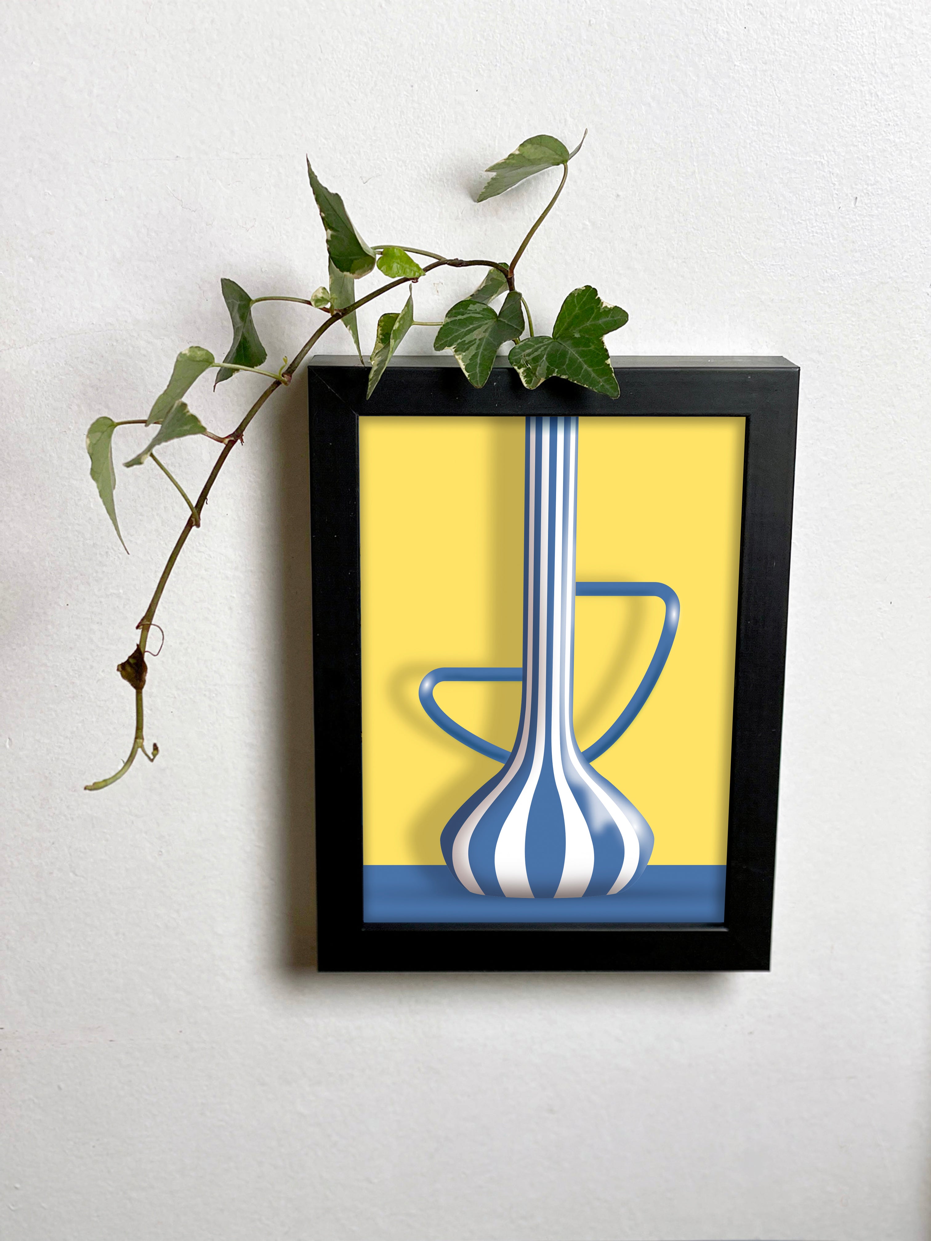 Abracadavase-cadre vase bleu 13x18 cm