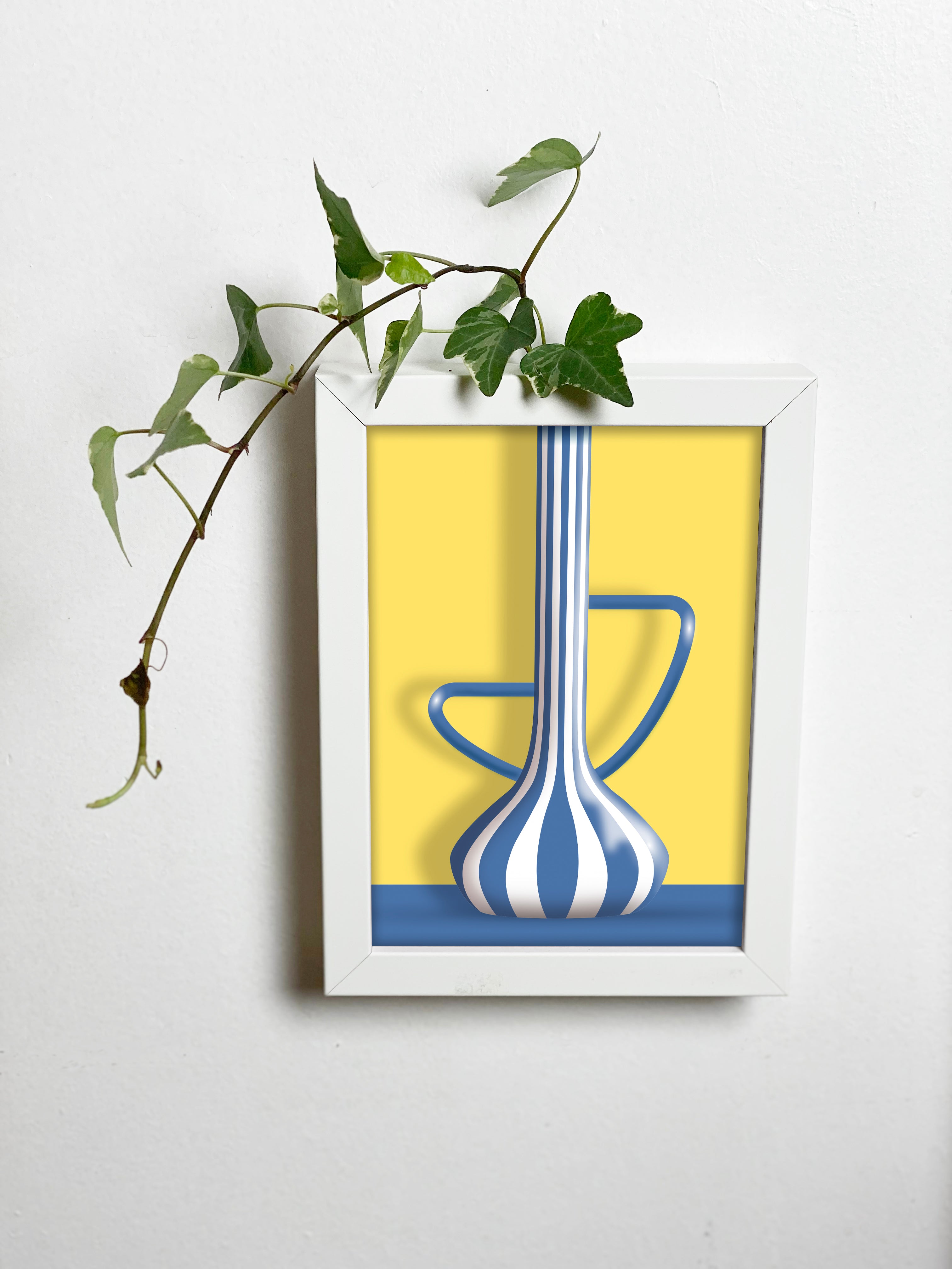 Abracadavase-cadre vase bleu 13x18 cm