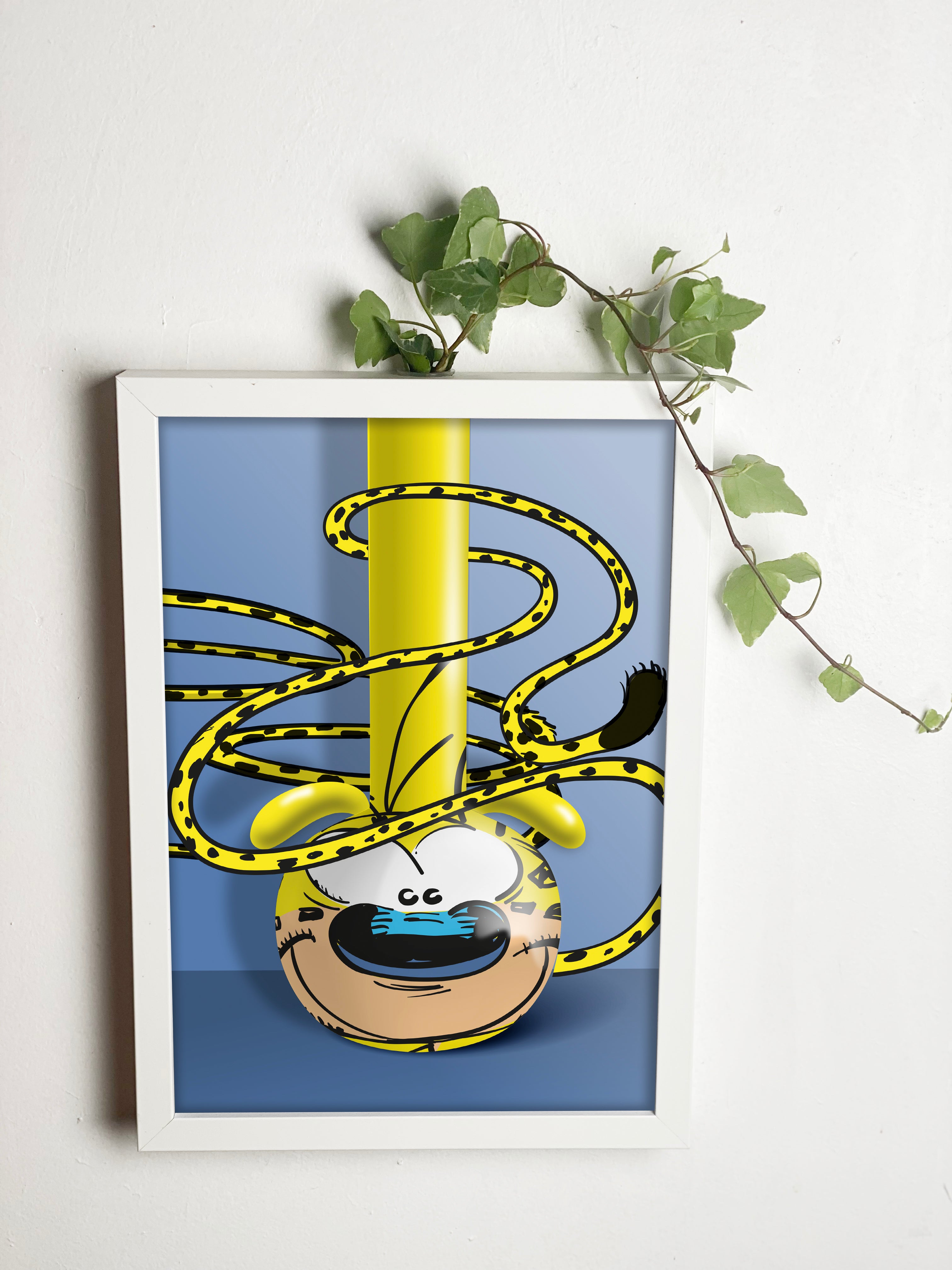 Abracadavase Cadre-vase Marsupilami A4