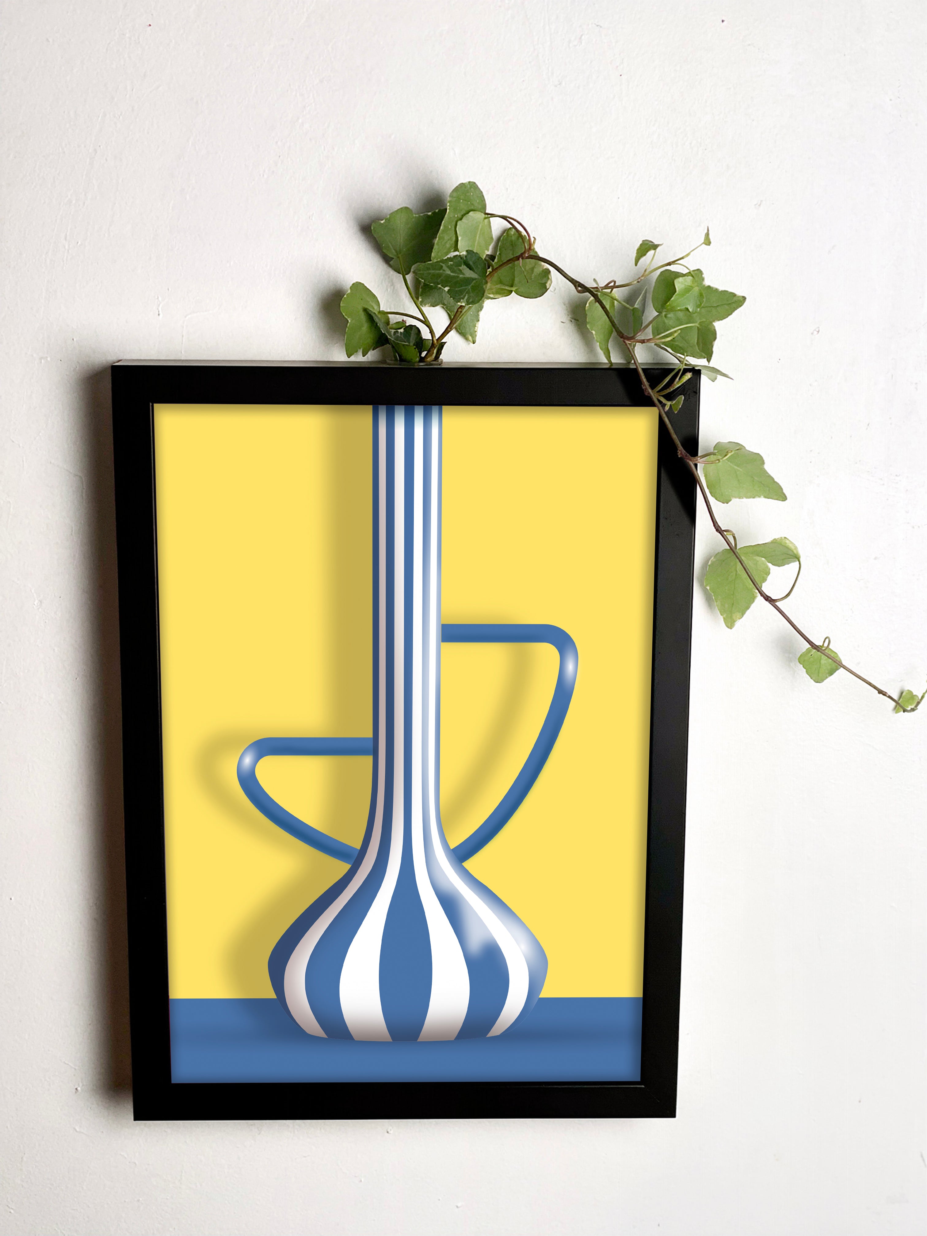 Abracadavase-cadre vase bleu A4
