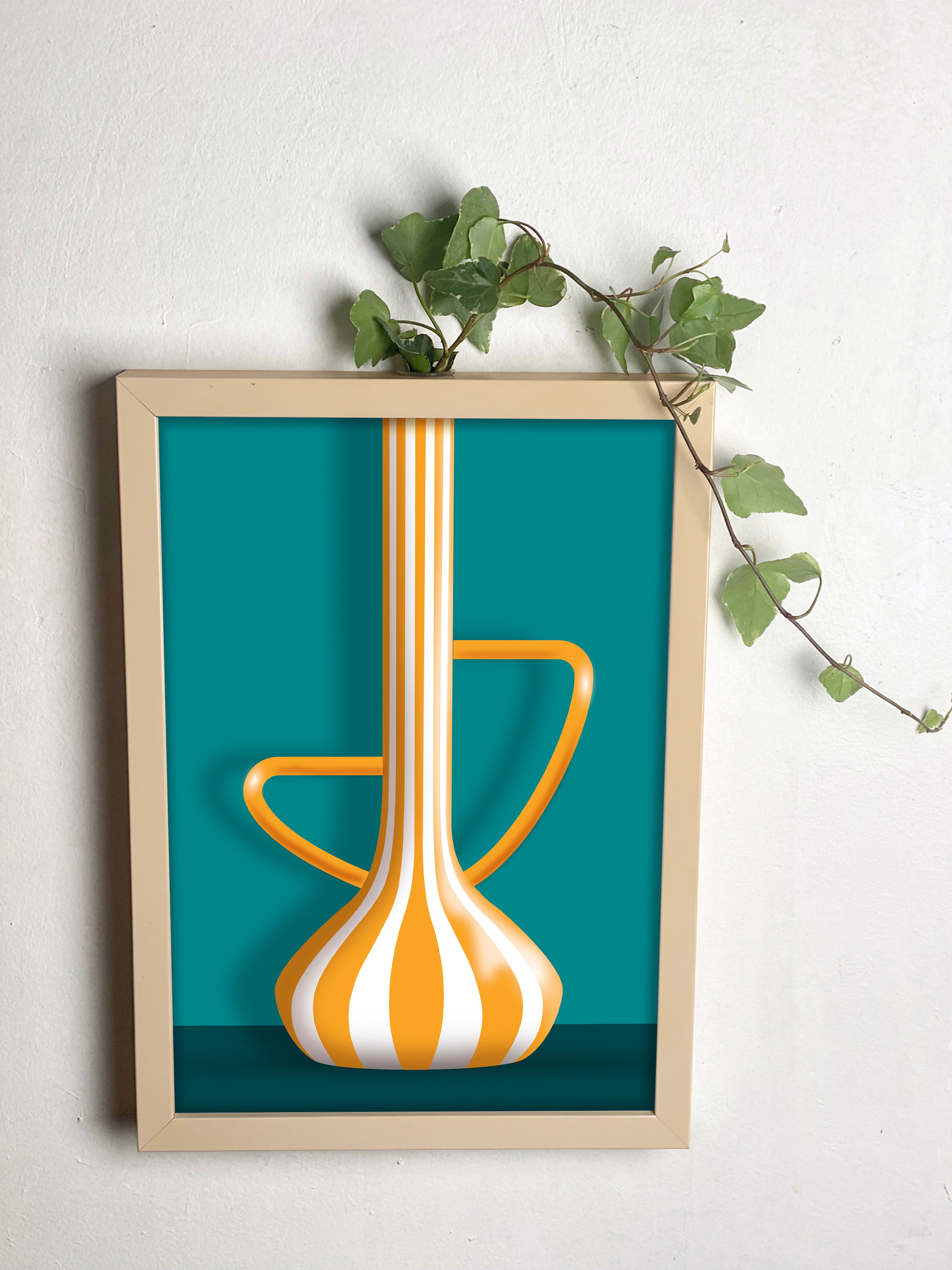 Abracadavase - Cadre vase Orange A4