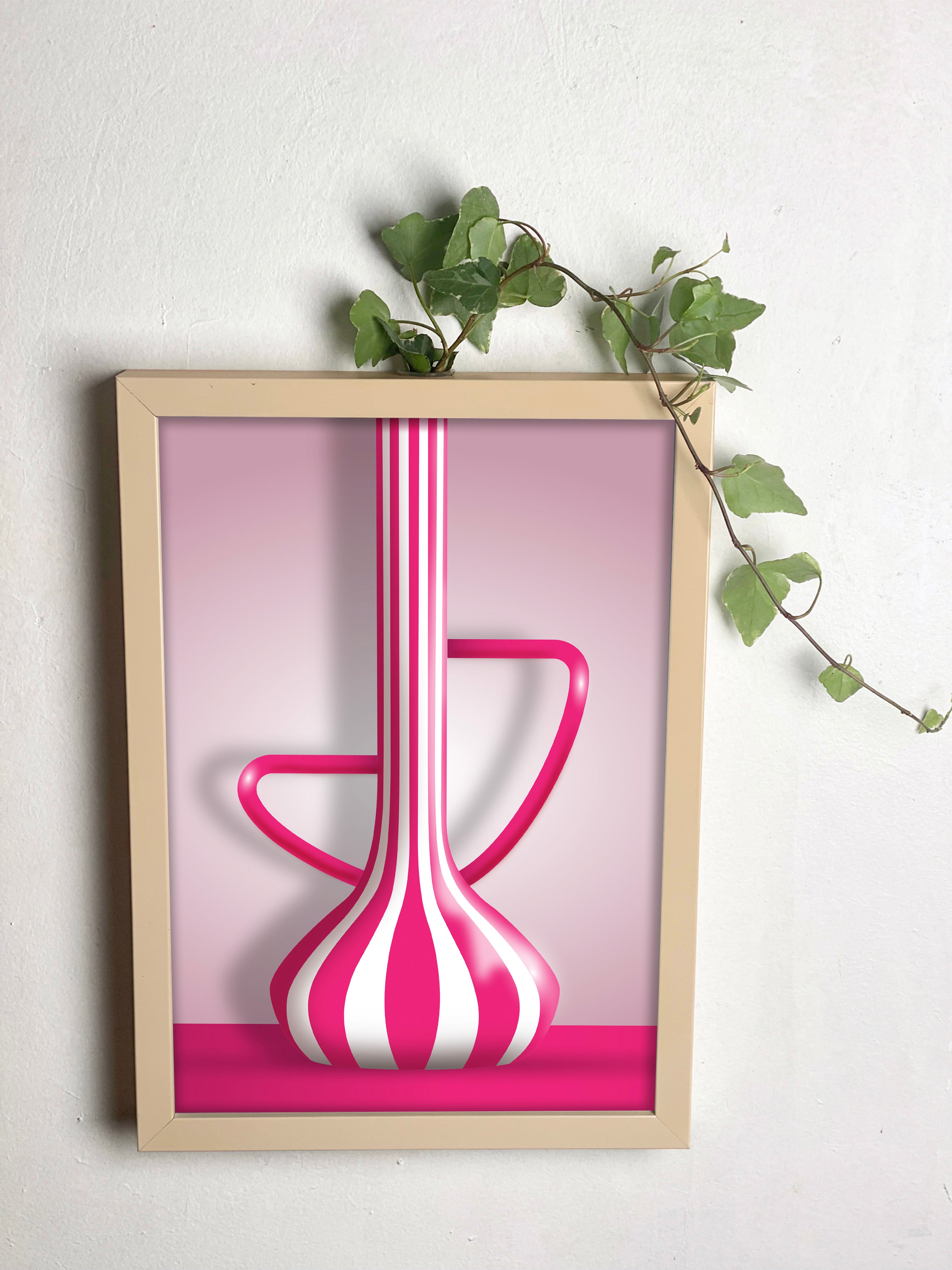 Abracadavase - Cadre vase Rose A4