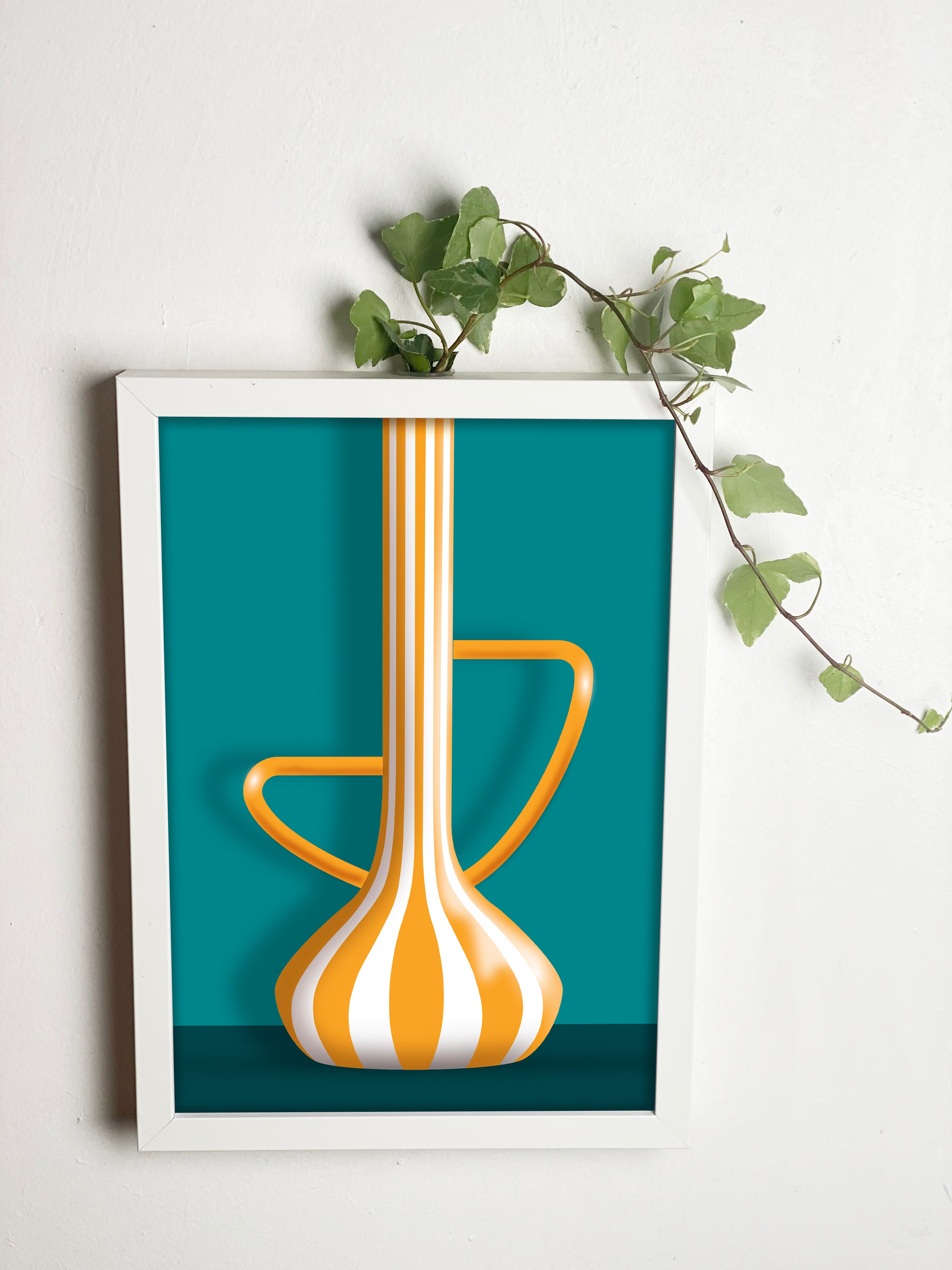 Abracadavase - Cadre vase Orange A4