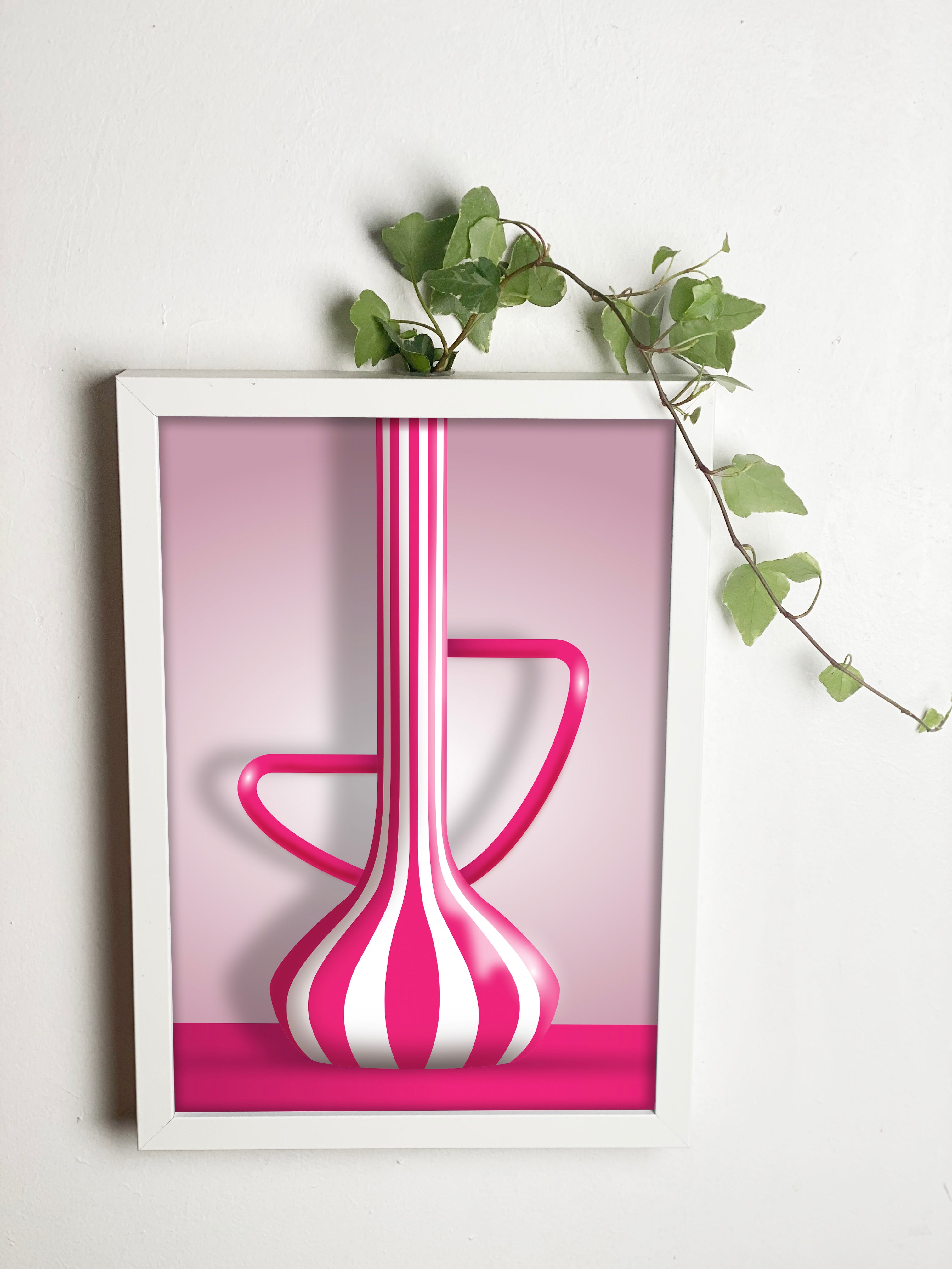 Abracadavase - Cadre vase Rose A4